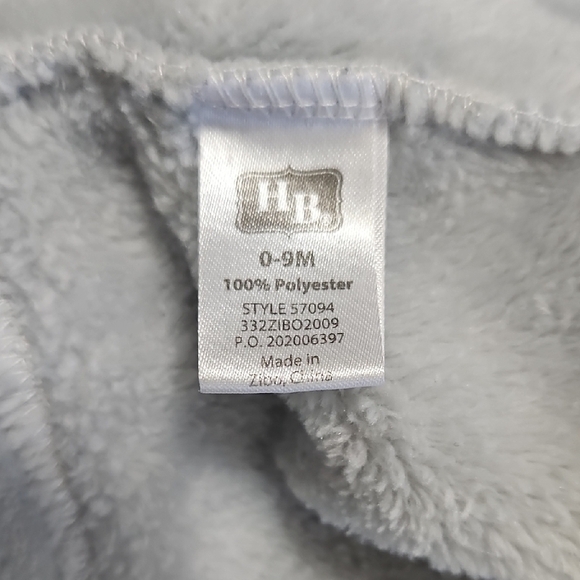 Hudson Baby Elephant Hooded Baby Robe 0-9M Gray with Pink Bow - Picture 6 of 9